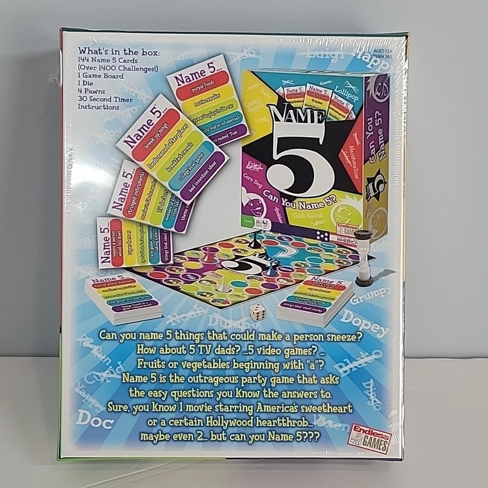 Can You Name 5? Board Game / Endless Games